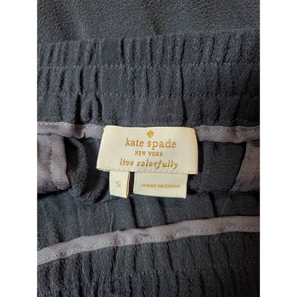 KATE SPADE Womens Small Black Ankle Pull On Pants BOW WAISTBAND Designer Viscose - Picture 4 of 13